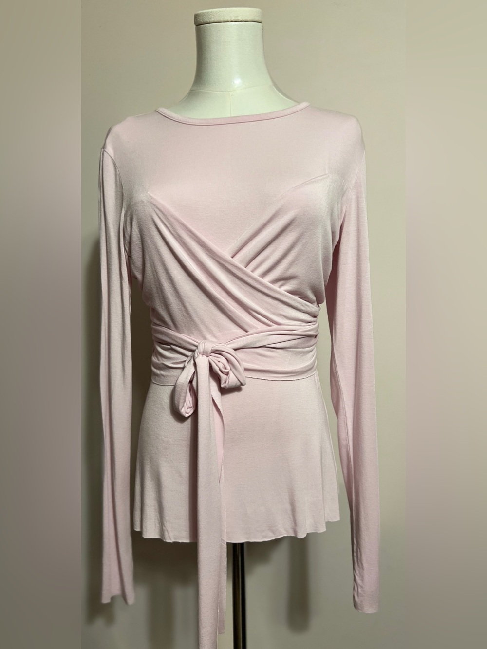 Bailey 44 Light Pink Wrap Tie Long Sleeve Top